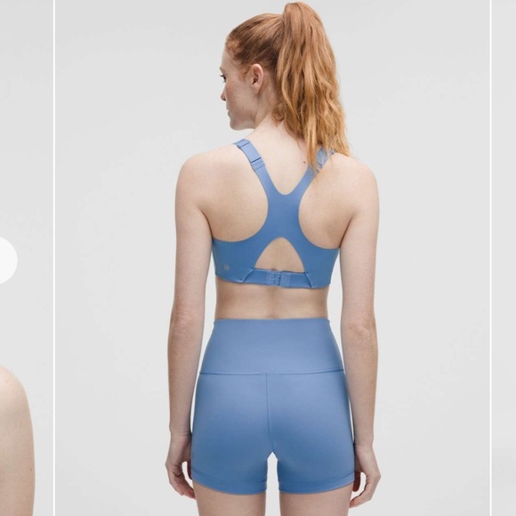 NWT Lululemon Ultralu Square-Neck Workout Bra Medium Support D/DD Cup Pool Blue - Picture 2 of 7
